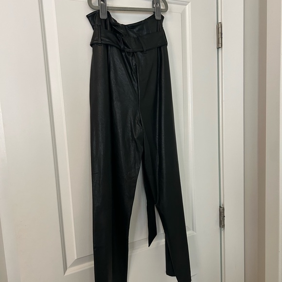 Commando Black Faux Leather Paper Bag Pant Small NWT - Picture 4 of 5